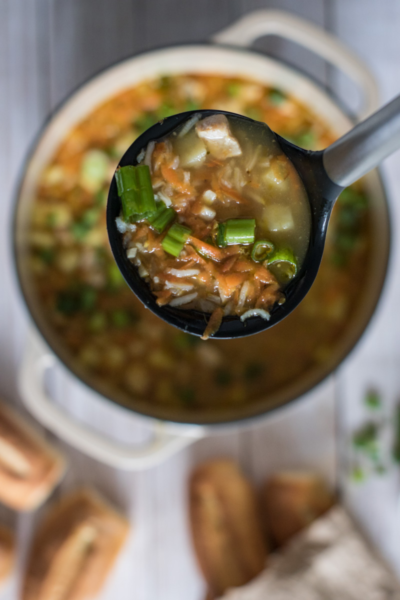 Chicken and rice soup.
