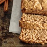 apple bread, sliced