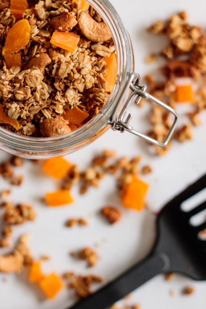 a full jar of coconut granola