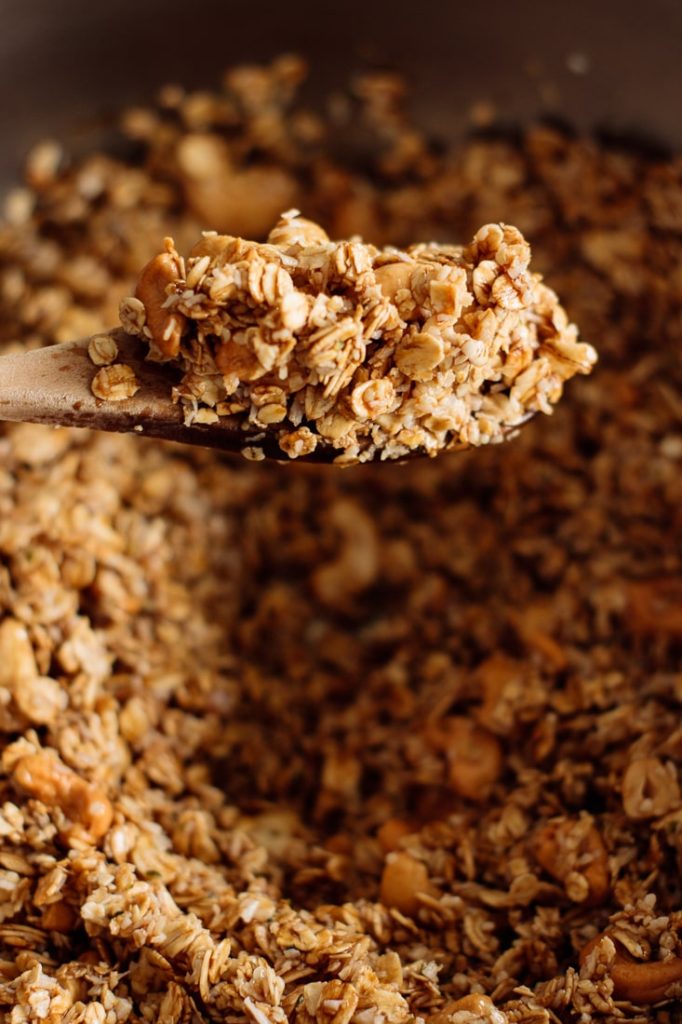 granola ingredients mixed