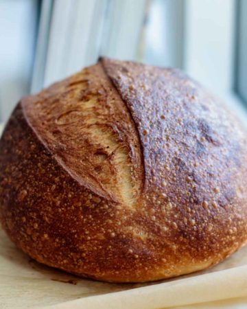 bread loaf resting after baked
