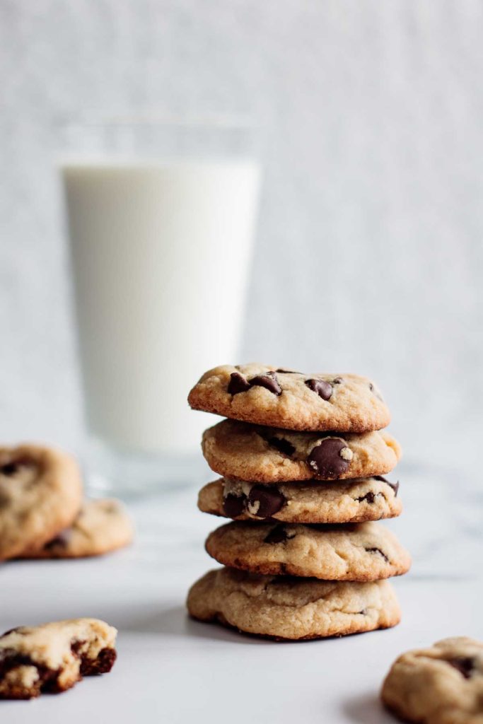 stack of cookies and milk