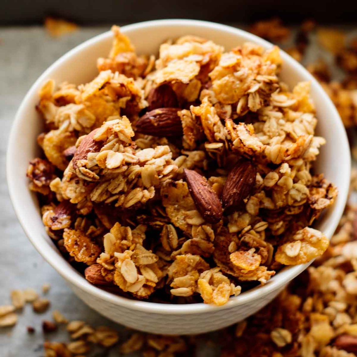 Cornflake Cereal Granola Milk and Pop
