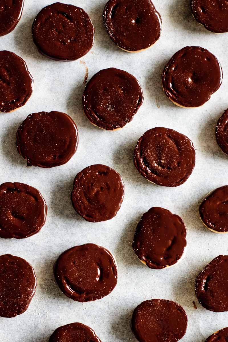 butter cookies covered in chocolate