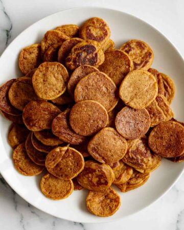 plate with sourdough cereal pancakes