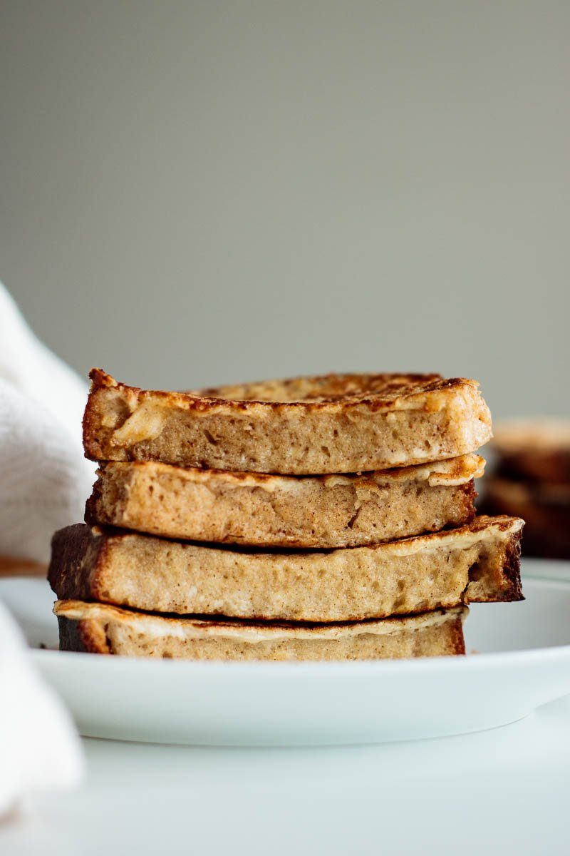 a stack of sourdough french toast