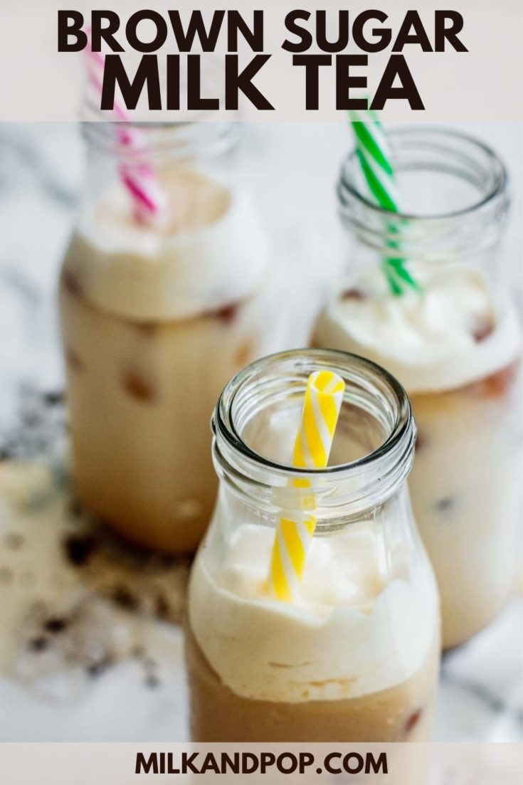 Brown Sugar Milk Tea Without Tapioca Pearls Milk And Pop