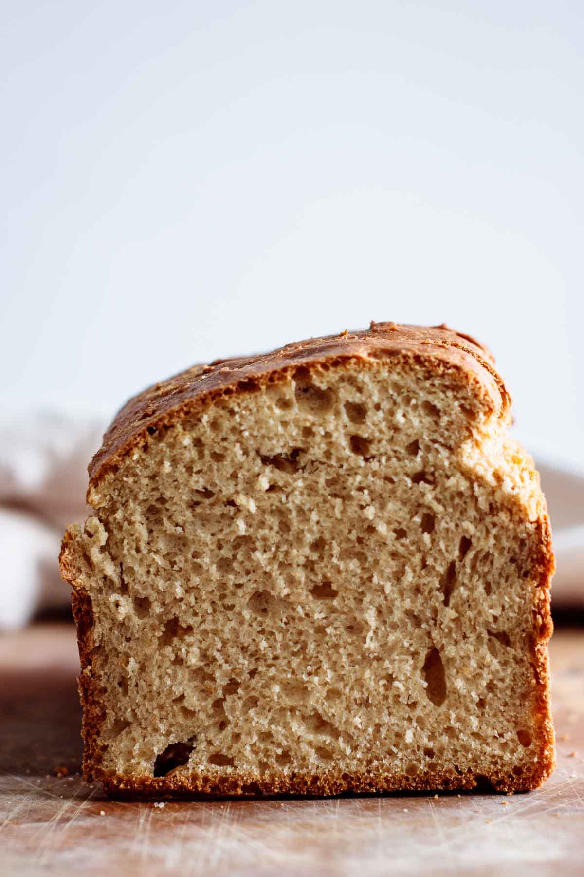 close up on sandwich bread crumb