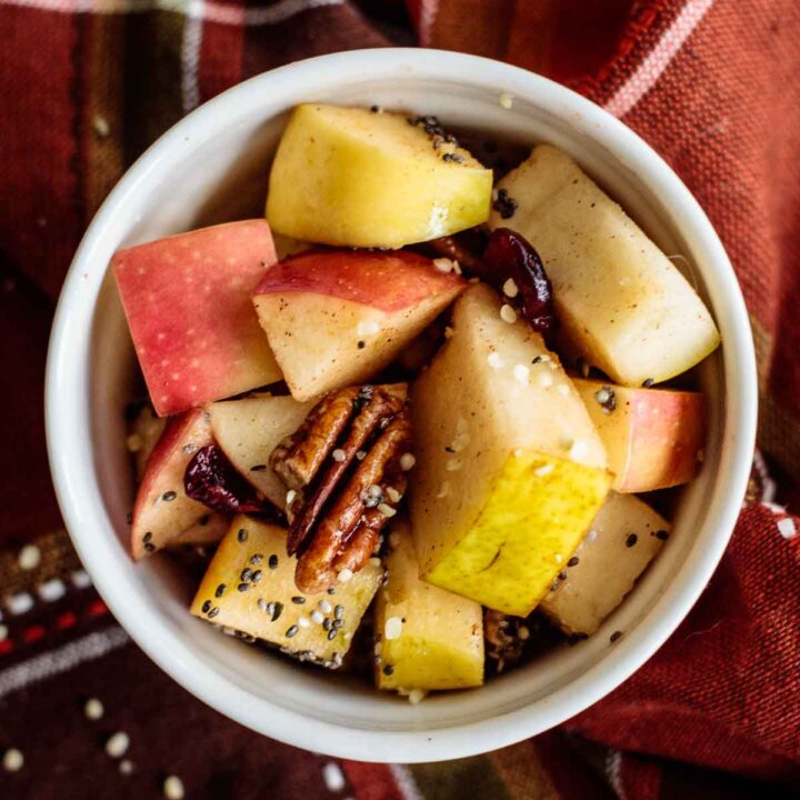 close up on fall fruit salad