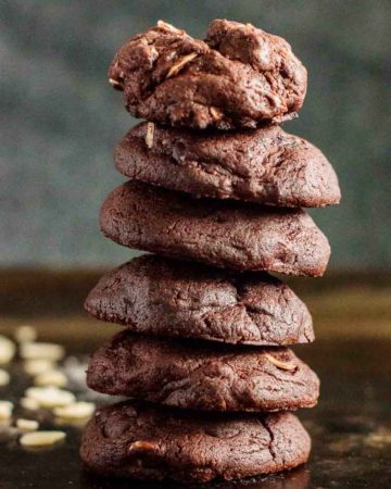 a tower of brownie cookies