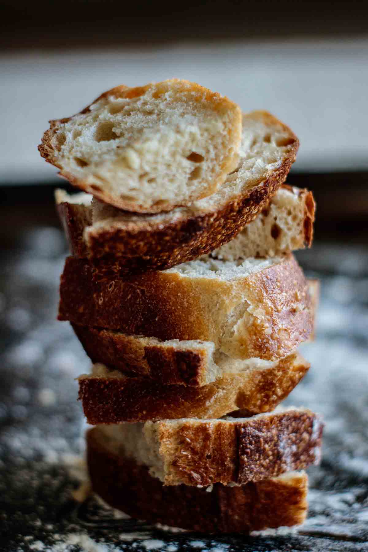 tower of bread slices