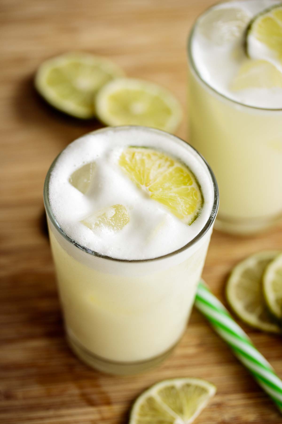 Two glasses of Brazilian lemonade.