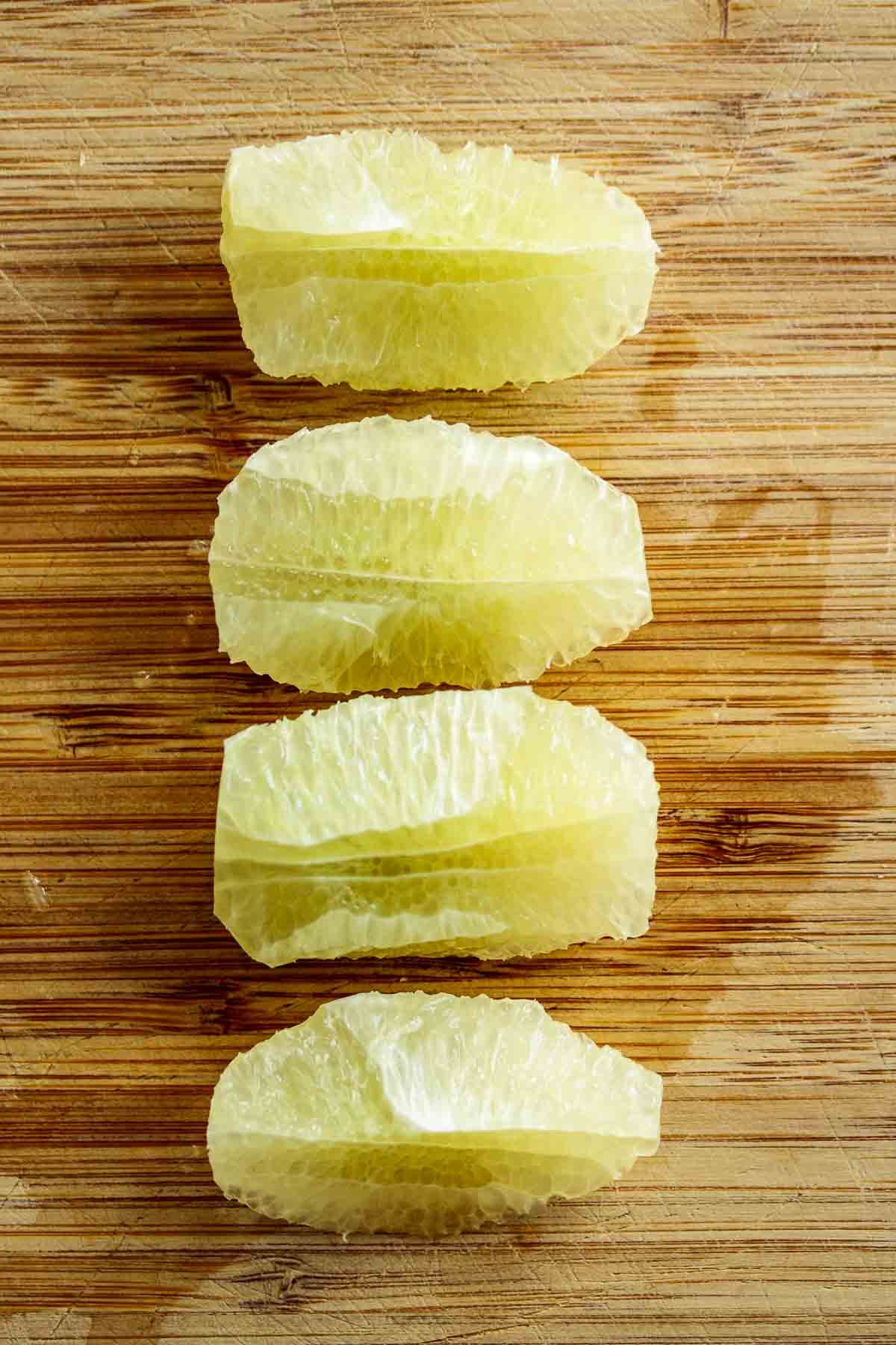 Peeled lime without white pith.