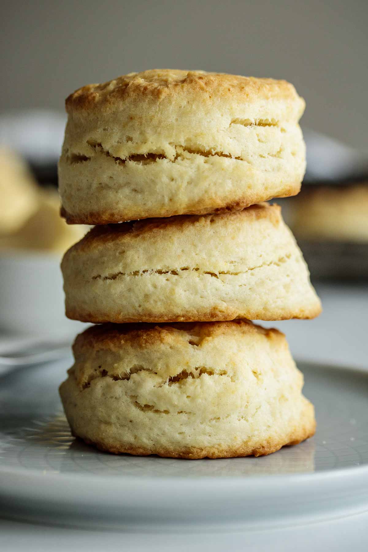 A stack of golden tea biscuits.