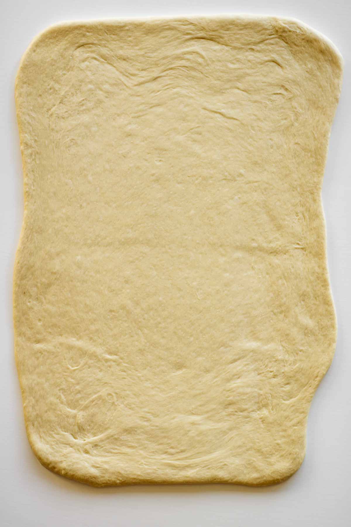 Dough rolled open into a rectangle.