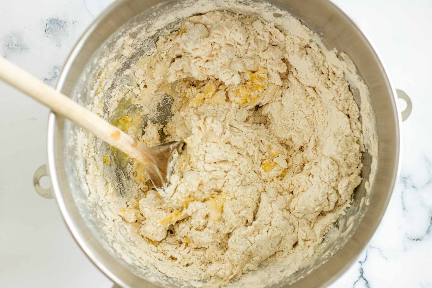 Dough being formed.