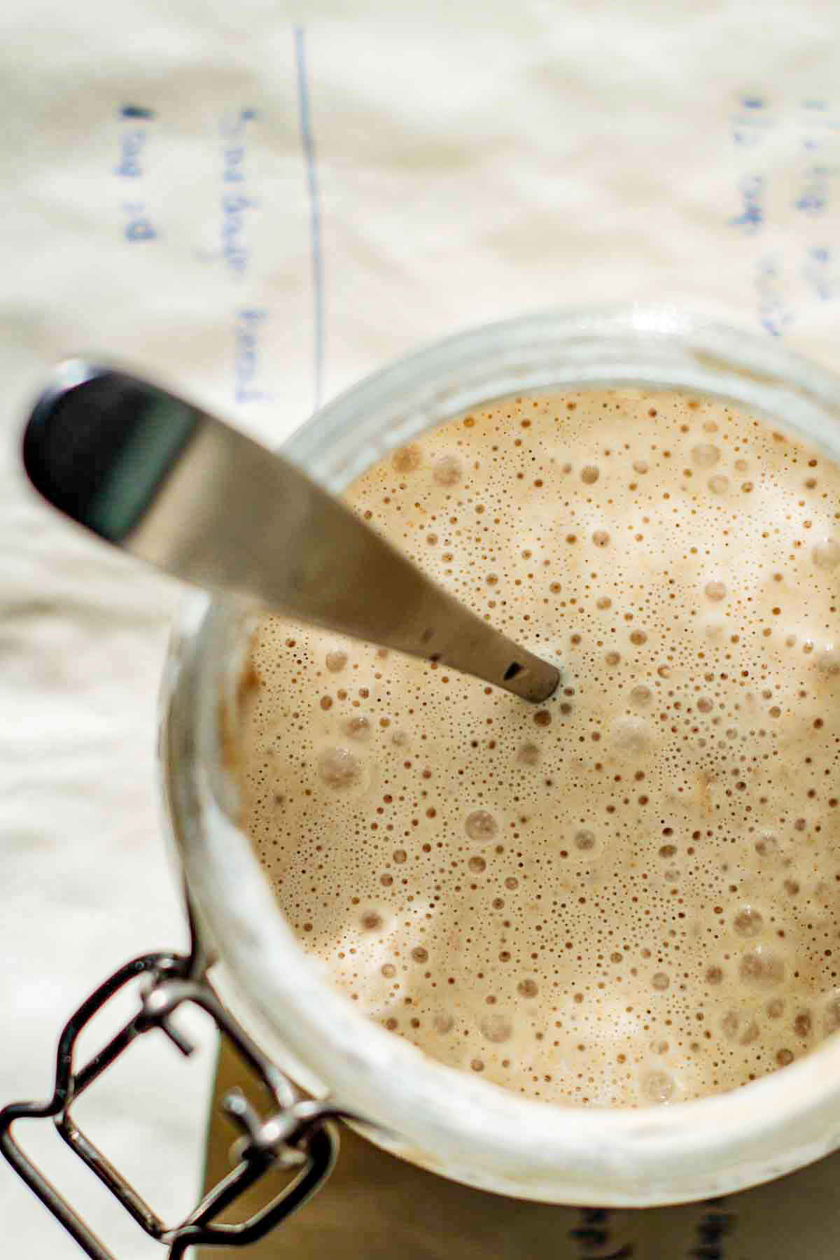 Sourdough discard in a jar.