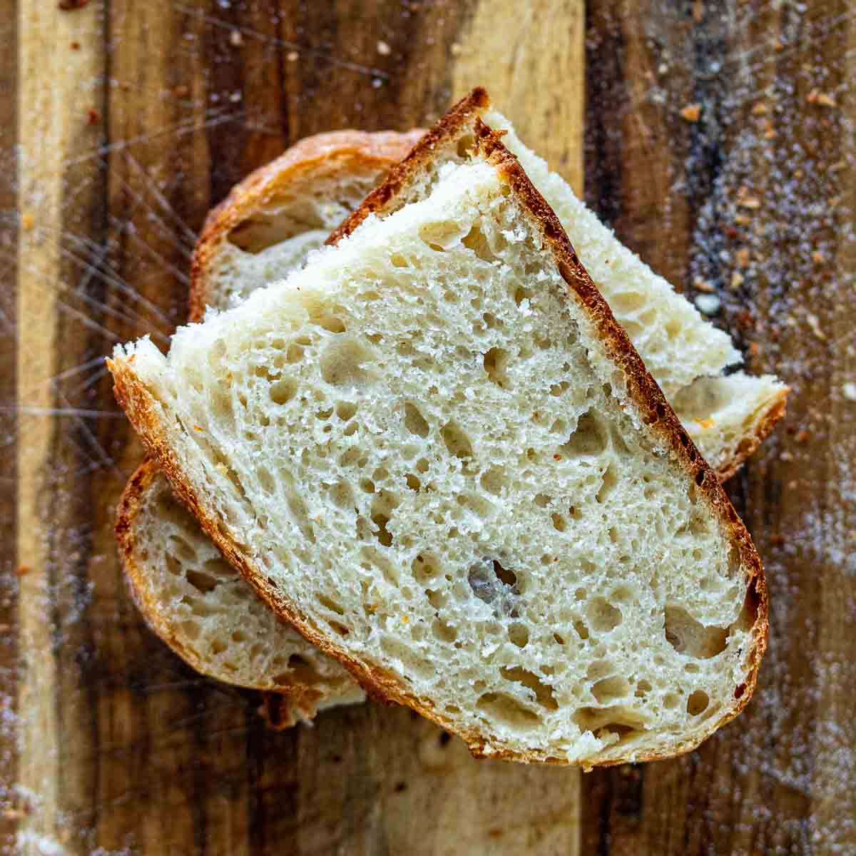 Sourdough bread slices.