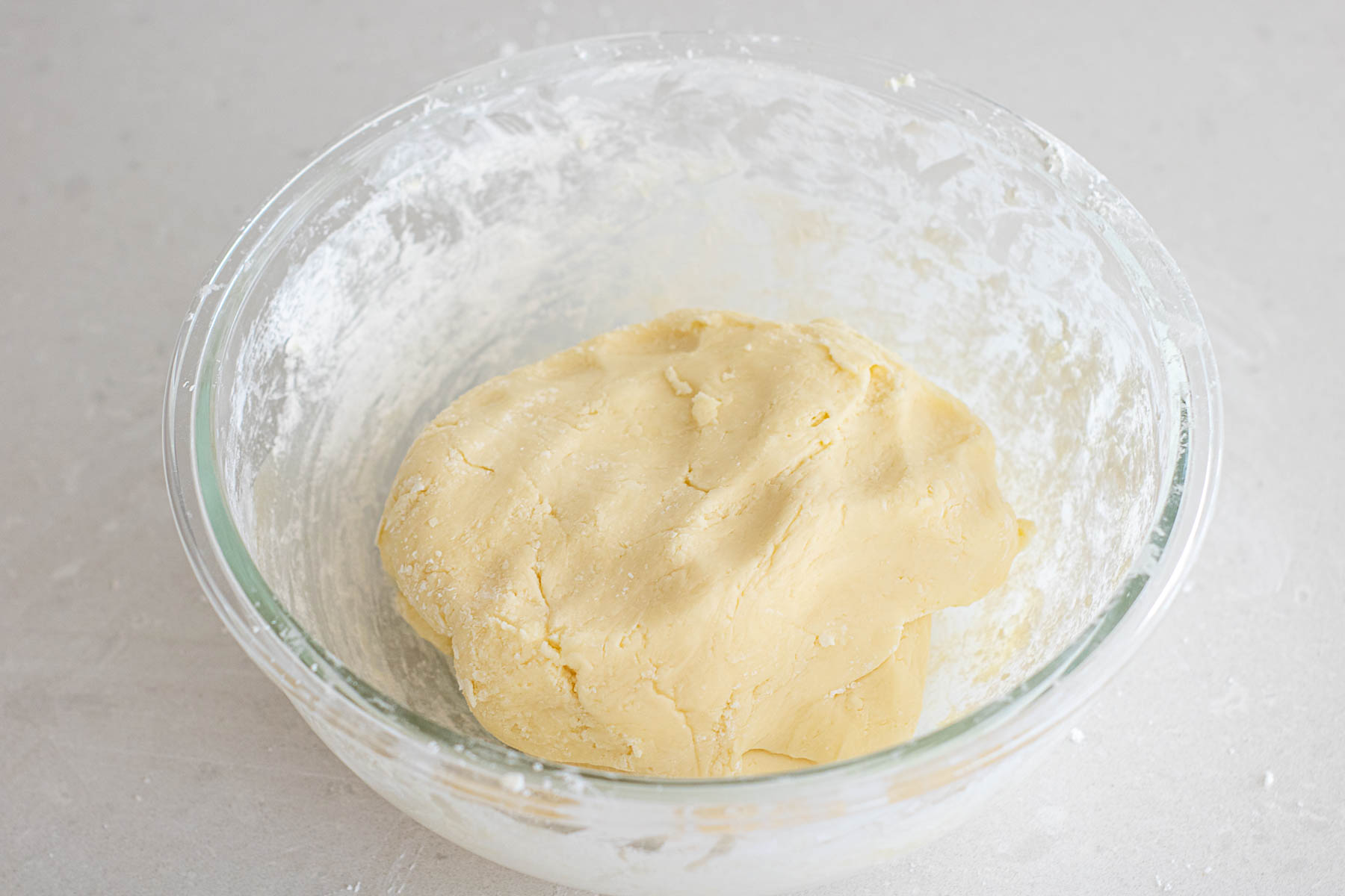 Cornstarch cookie dough in a bowl.