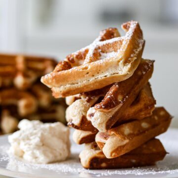 A stack of Earl Grey waffles.