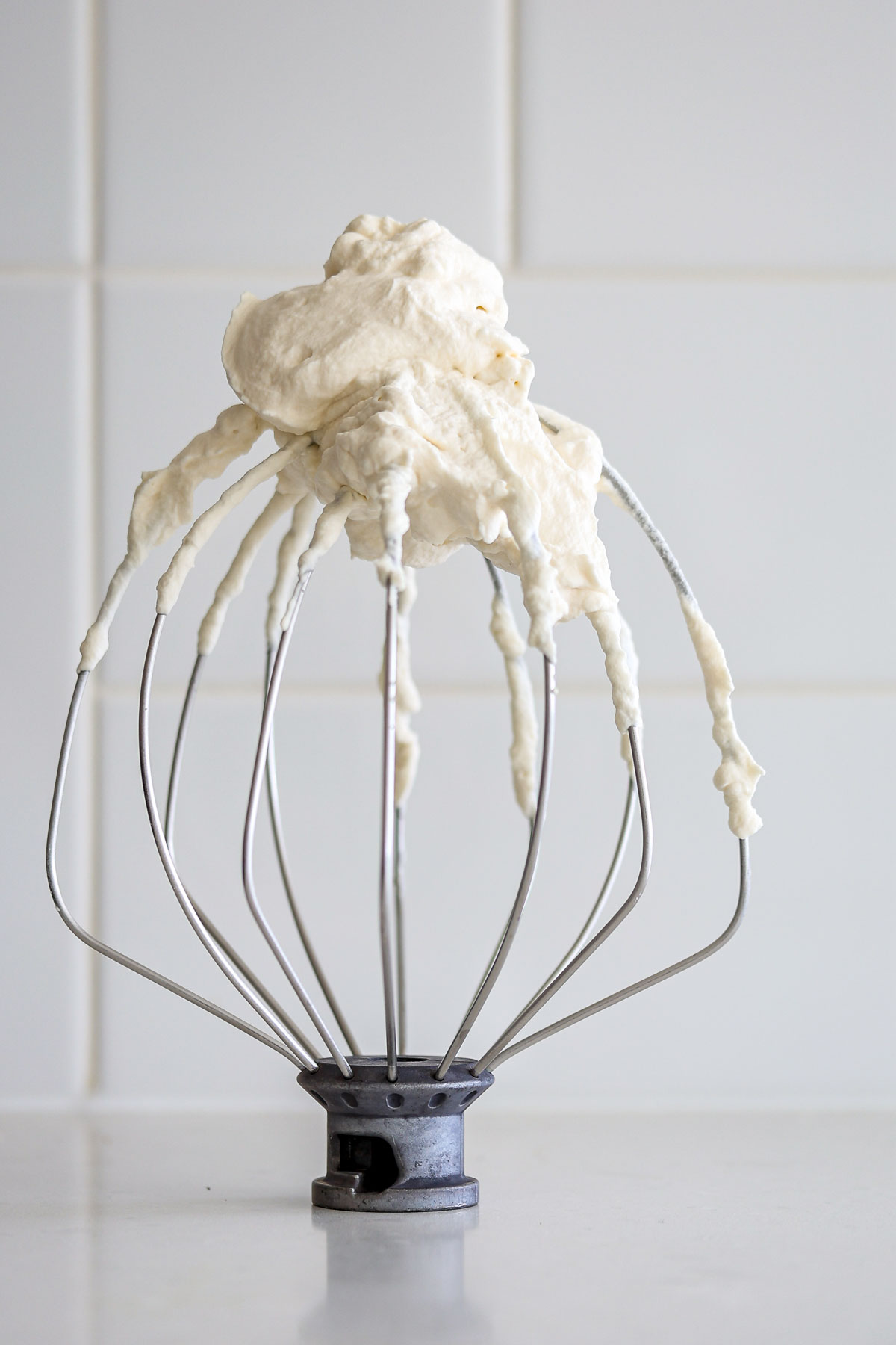 Kitchen Aid whisk attachment with Earl Grey whipped cream.