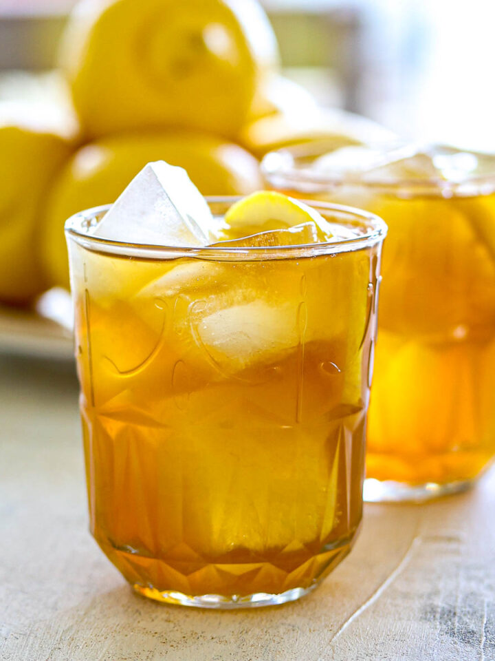 Iced Ginger Tea with Honey Milk and Pop