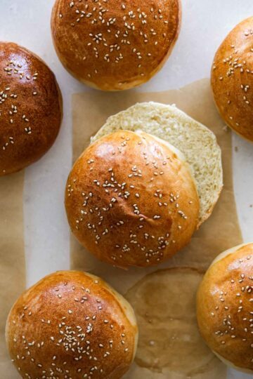 Sourdough Hamburger Buns – Milk and Pop