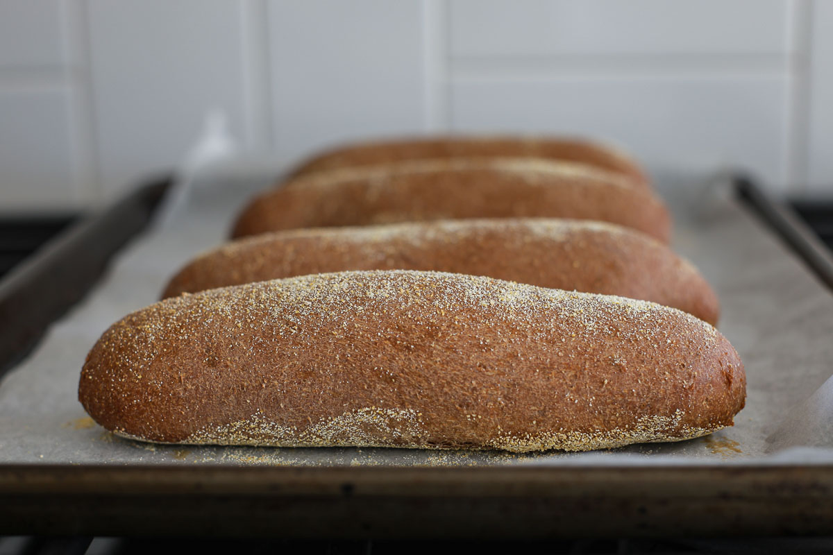 Brown bread rolls baked.