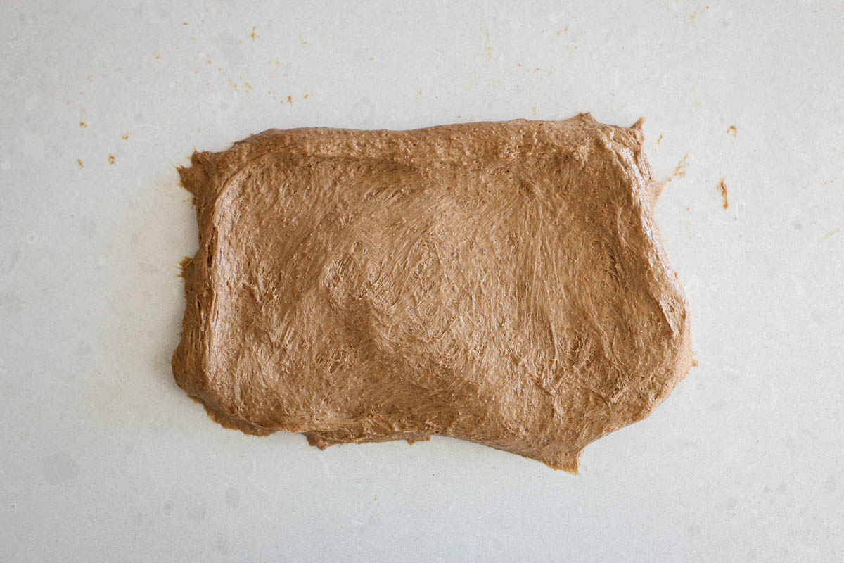 Dough open on a counter.