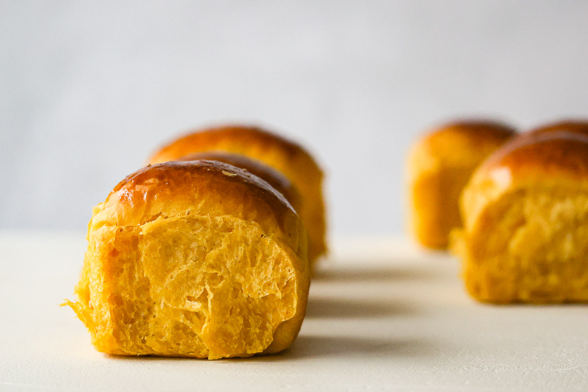 Pumpkin bread rolls.