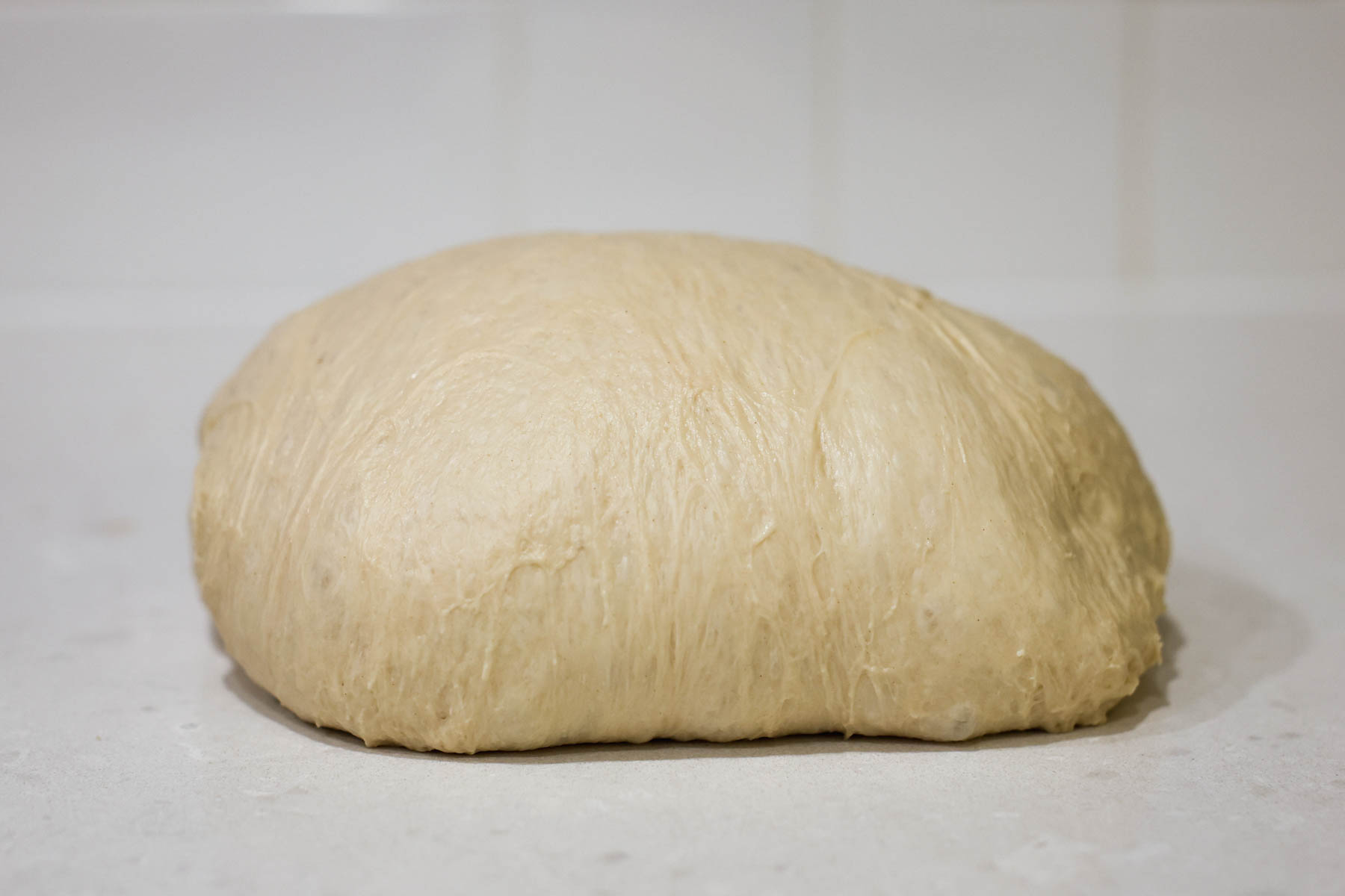 Dough shaped into a batard.