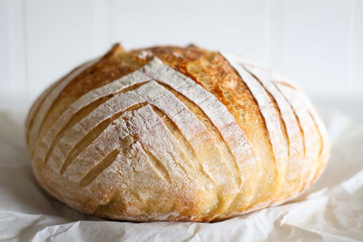 Sourdough discard bread crust.