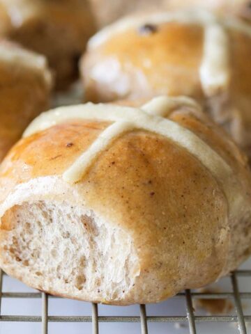 Sourdough hot cross buns.