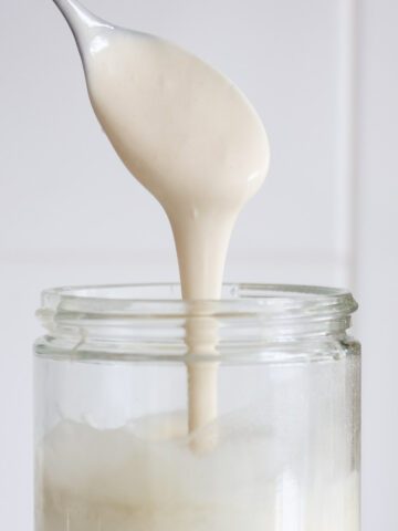 Runny starter in a jar.